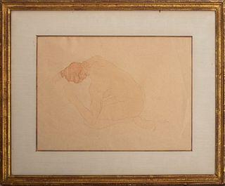 Auguste Rodin Nude Figure Pencil on Paper Sketch