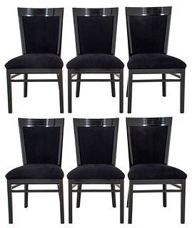 Italian Postmodern Black Lacquered Dining Chair 6