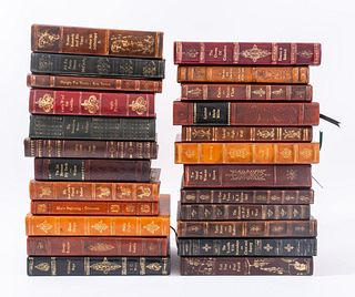 Group of Leather-Bound Books on Various Topics, 24