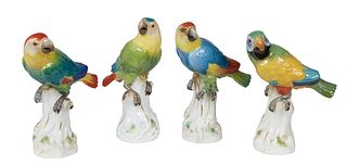 Group of Four Meissen Porcelain Birds, early 20th c., each impressed with the number 29, H.- 5 1/2 in., W.- 2 in., D.- 4 in.