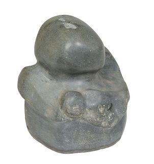 Marge Franco, "Figural Green Marble Statue," 1979, signed and dated on the bottom in sharpie, H.- 8 1/2 in., W.- 8 in., D.- 6 3/4 in.