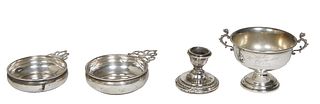 Group of Four Pieces of Sterling, consisting of a Reed and Barton open sugar bowl, #X18; a porringer by Lunt, #191; a porringer by International, #K10