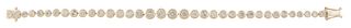 14K Yellow Gold Tennis Bracelet, by Oscar Friedman, each of the thirty-six links with a graduated round diamond, total diamond wt.- 5.52 cts., L.- 7 i