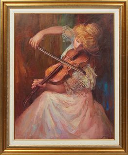 Lynn L. Gertenbach (California/Colorado, 1948-), "Rhapsody," 1993, oil on canvas, signed and dated lower right, titled, dated and signed en verso, pre