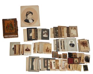 Large Group of New Orleans Studio Photographs,by Lilienthal, Robira, Eugene Simon, Rivoire, Frazier and Hardy, several tintypes, ad aguerreotype in gu