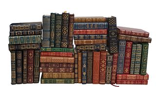 Group of Forty-Five Franklin Library Leather Bound Books, 1975, full leather with gilt decoration and gilt spines, all edges gilt, in different colors