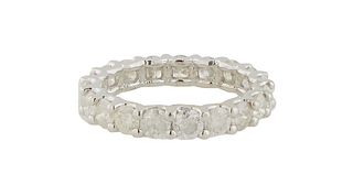 Lady's 14K White Gold Eternity Ring, mounted with 19 round diamonds, total diamond wt.- 3.52 cts., size 7 3/4, with appraisal.