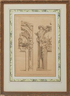 Angelo Rosis (aka A. Rossi) (Italian, 17th/18th c.), "Architectural Ornaments," 18th c., engraving, from "A New Book of Ornaments," engraved by Antoni
