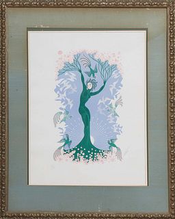 Romain (Erte) De Tirtoff (Russia/France/New York, 1892 - 1990), "Spring (from the Four Seasons Suite)," 20th c., editioned 62/75 in pencil lower left,
