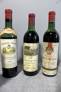 Mixed 3 Bottle Lot of Chateau Wine 1966.