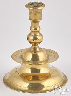 Brass bell base taperstick, 17th c.