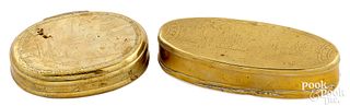 Two Dutch engraved snuff boxes, 18th/19th c.