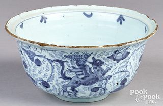 English Delftware bowl, dated 1677