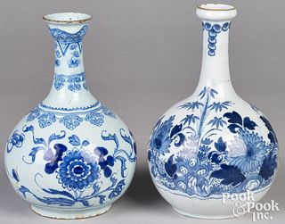 Two Delftware blue and white bottles, 18th c.