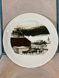 ANDREW WYETH Hand-Signed KUERNER FARM 1971 Porcelain Plate LIMITED EDTION Numbered 