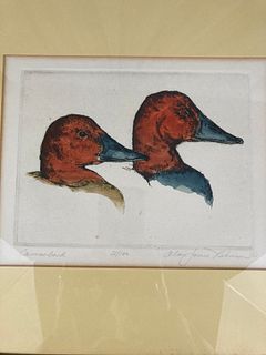 ALAN JAMES ROBINSON Signed CANVASBACK DUCKS Hand-colored Etching LIMITED EDTION Numbered