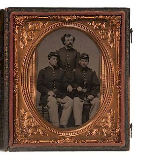 Civil War Sixth Plate Tintype of Identified Officers of the 44th New York Volunteers 