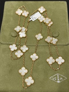 Van Cleef & Arpels 18k Alhambra 20 motif Mother of Pearl Necklace