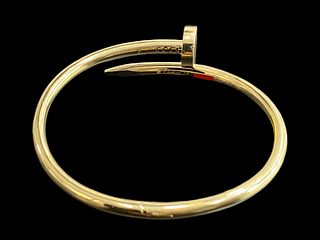 Cartier 18K Yellow Gold Juste Un Clou Nail Bracelet size 16