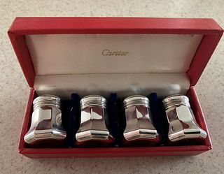 Cartier sterling silver salt and pepper with box