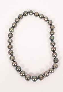 SOUTH SEA BLACK PEARL NECKLACE 12.5MM - 15.5MM 