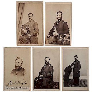 8th Maine Officers, Five CDVs 