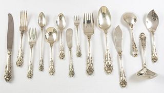 WALLACE "SIR CHRISTOPHER" STERLING SILVER FLATWARE, 119 PCS. 