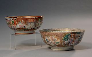 Two Chinese 18th C. punch bowls