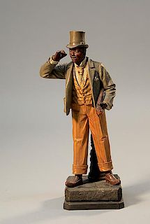 Terracotta (Goldscheider?) black man standing figure