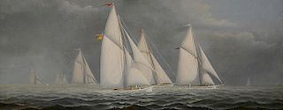 Albert Nemethy AM 1920 - 1998 oil on artist board sailing schooners