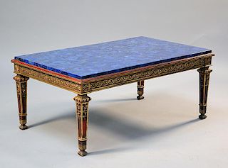 20th C. lapis lazuli coffee table