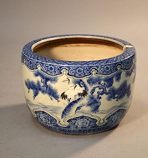 Large Chinese 19th/20th C. blue and white jardiniere