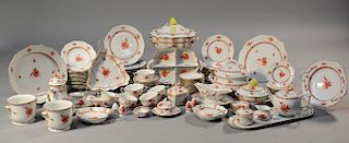 117 pieces Herend "Chinese Bouquet" rust