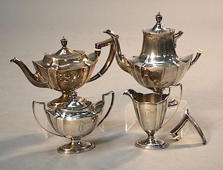 Gorham four piece sterling tea set in the Plymouth pattern