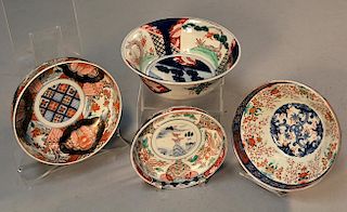 Four 19th C. Japanese Imari bowls ranging in size