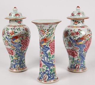 EARLY 3 PIECE CHINESE PORCELAIN GARNITURE SET