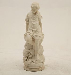 LATE 19TH C. FRENCH MARBLE SCULPTURE OF YOUNG GIRL