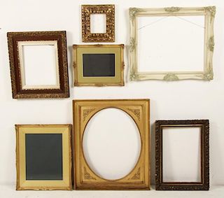 6 MISCELLANEOUS CARVED WOOD PICTURE FRAMES