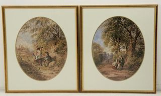 PAIR OF 19TH C. SIGNED AND DATED WATERCOLORS