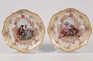 PAIR OF FRENCH LIMOGES HANGING WALL PLATES