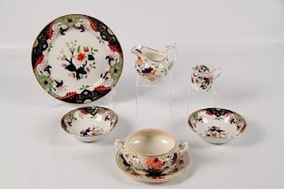 7 PIECE LOT OF BLOOR DERBY AND DOULTON PORCELAIN