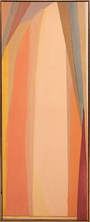 LARRY ZOX (AMERICAN, 1937-2006) ACRYLIC ON CANVAS, 1975-79, H 79", W 31.325", "CENTER JAM" 