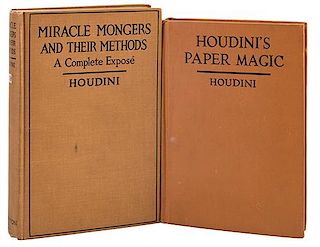 Lot of Two Books: Houdini's Paper Magic and Miracle Monger and Their Methods