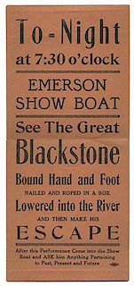 Emerson Show Boat Escape Handbill
