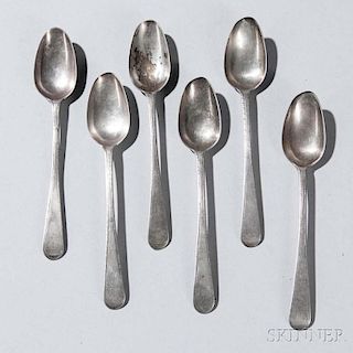 Six Silver Teaspoons