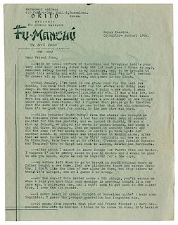 Two-Page Fu-Manchu Typed Letter Signed