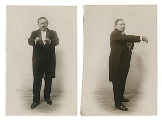 Two Real Photo Postcards of Magician Horace Goldin