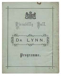 Piccadilly Hall Program of Magician Dr. Lynn