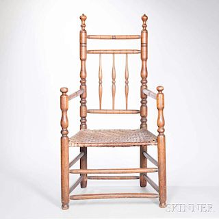 Turned Maple and Ash Carver Armchair