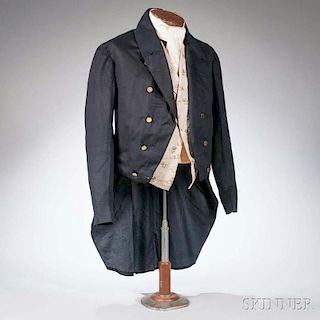Wedding Frock Coat, Waistcoat, and Cravat Belonging to Rufus Erastus Crane